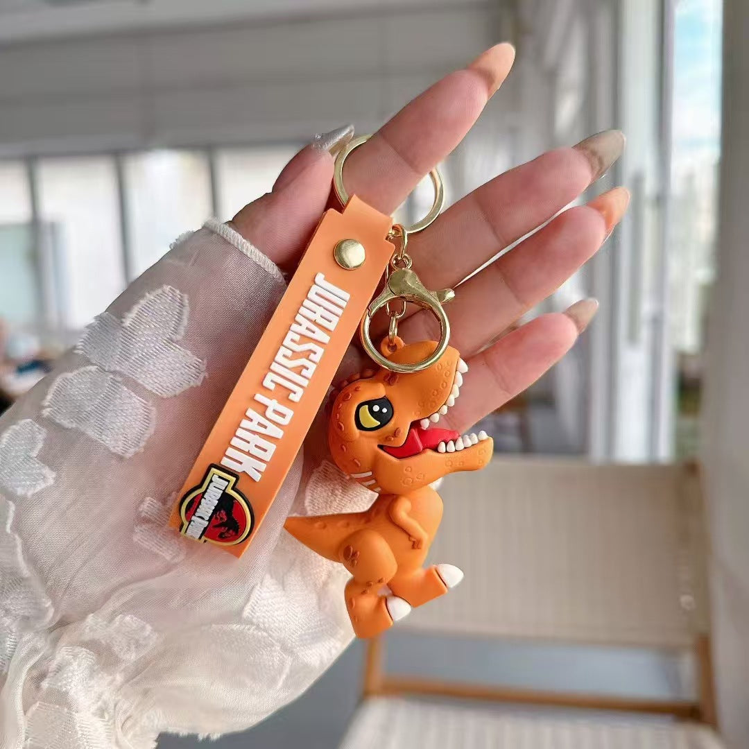 Wholesale cartoon cute dinosaur soft plastic doll keychain